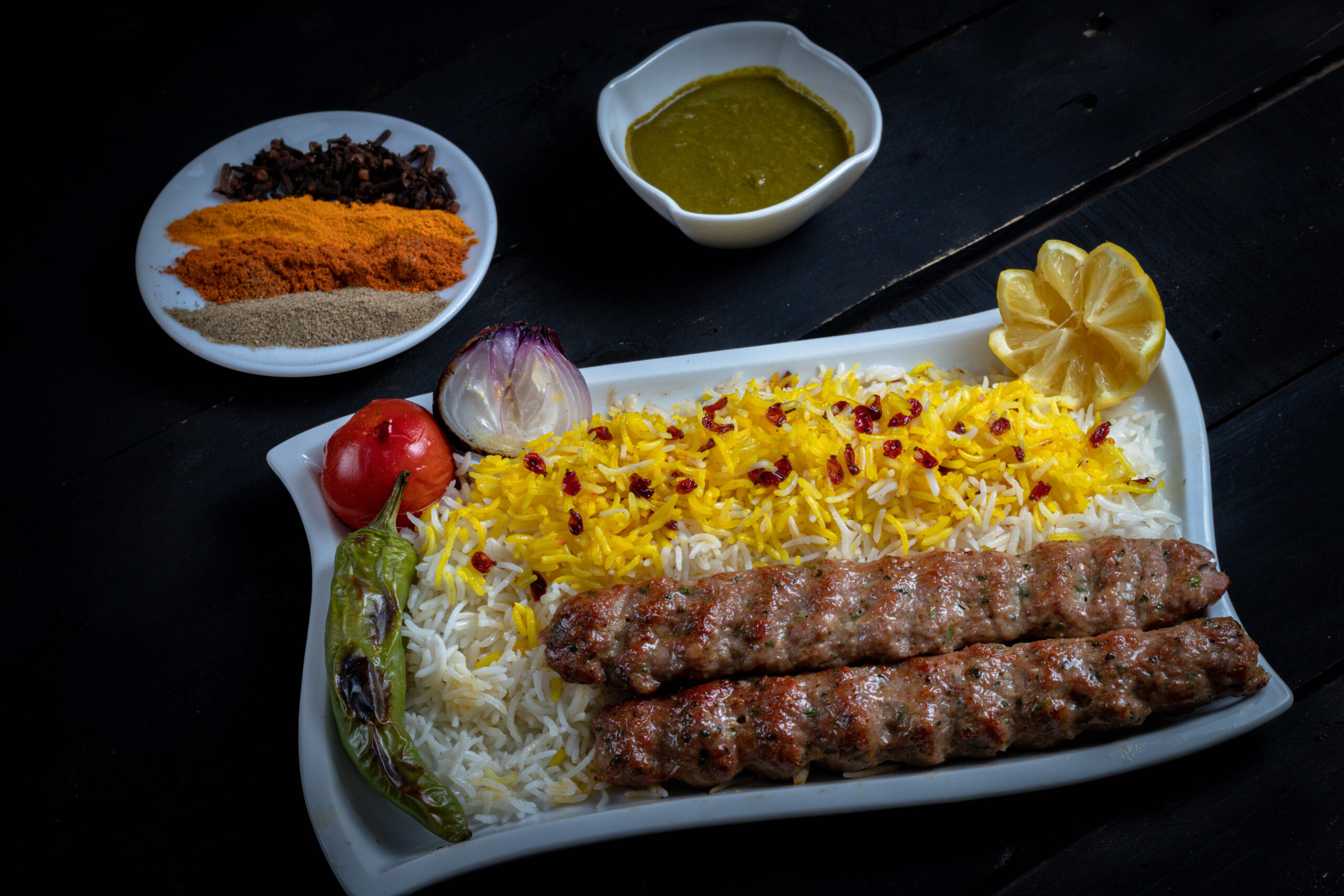 Mutton Kofta with saffron rice