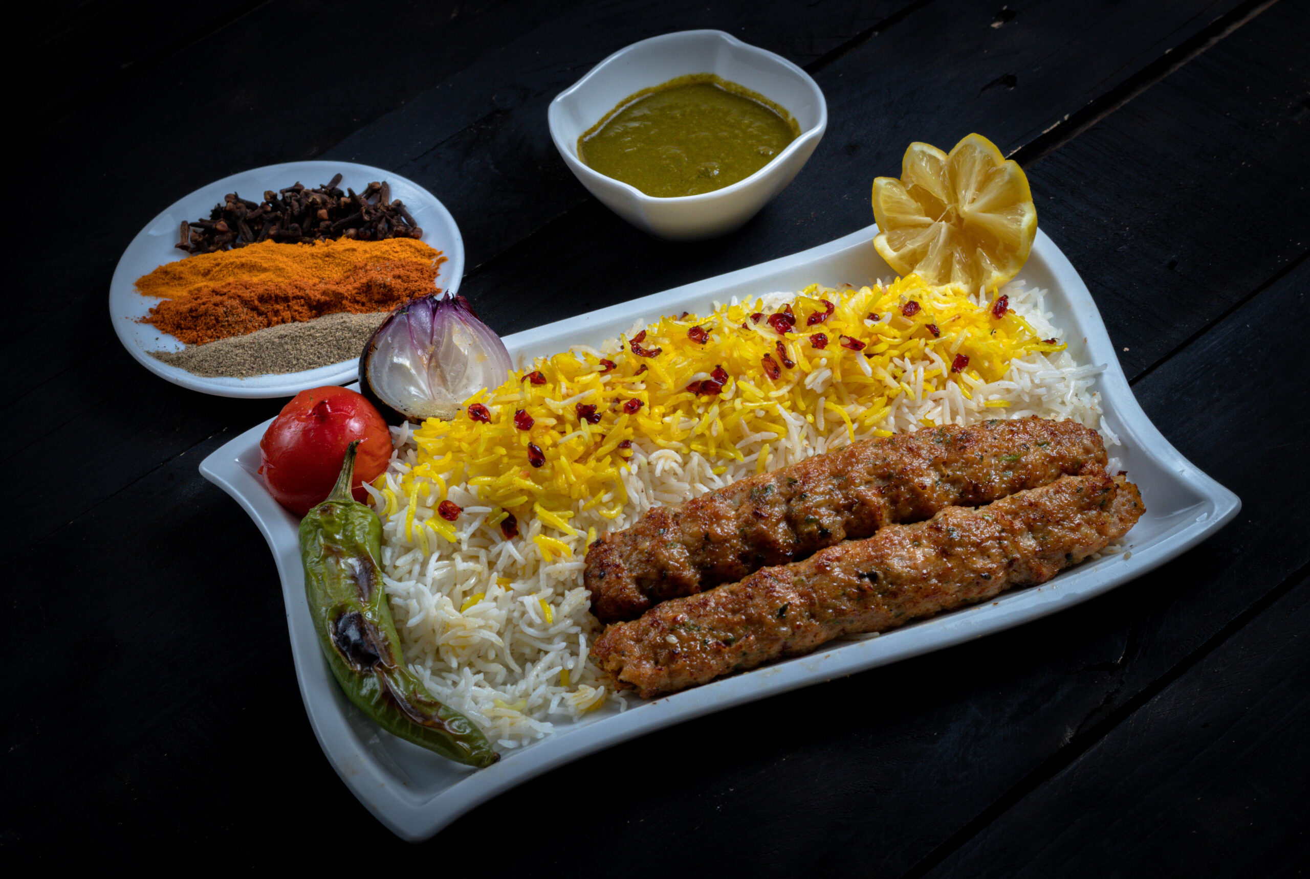 Chicken Kofta with saffron rice